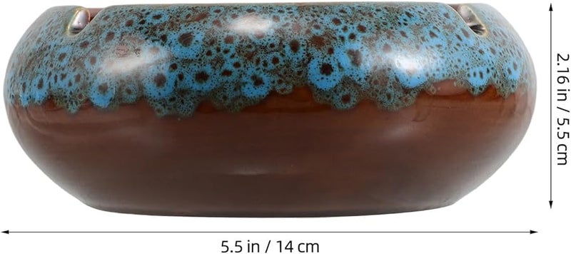 Large Ceramic Ashtray Windproof High Capacity Easy to Clean Decorative Home Office Decor - Image 2